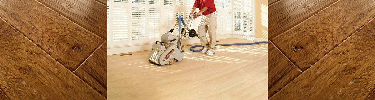 hardwood refinishing scene
