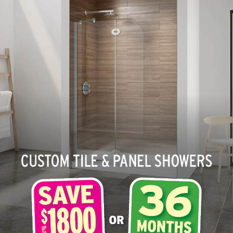 Save on custom tile & panel showers