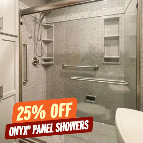25% Off Onyx® Panel System Showers